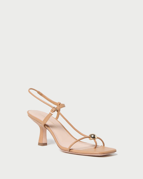 Loeffler Randall Triana Dune Leather Mid−Heel Sandal