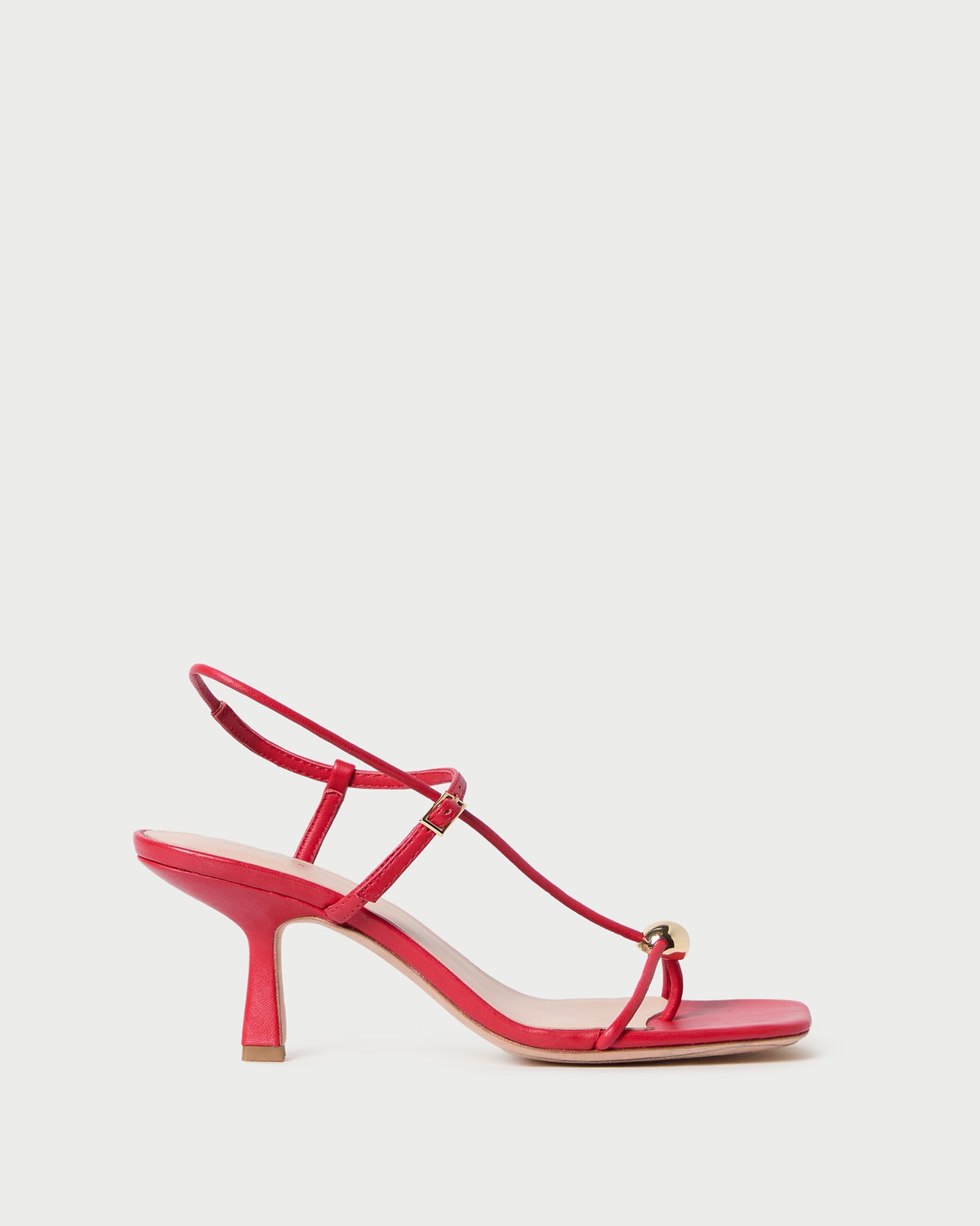 loeffler randall Triana Red Leather Mid−Heel Sandal