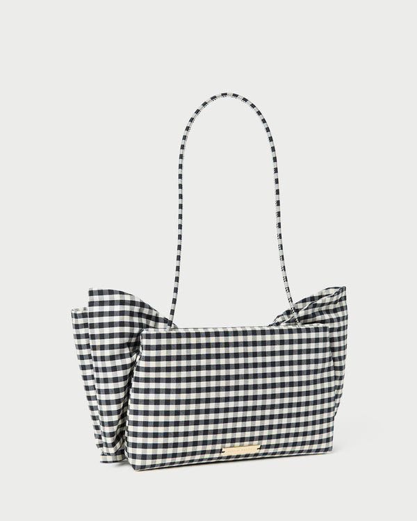 Loeffler Randall Valerie Black/White Gingham Bow Bag