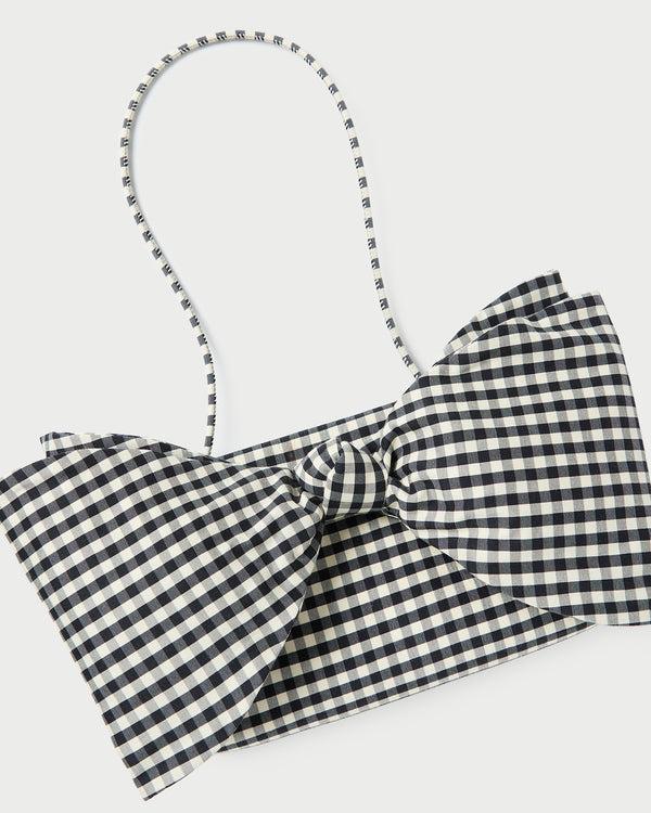 Loeffler Randall Valerie Black/White Gingham Bow Bag