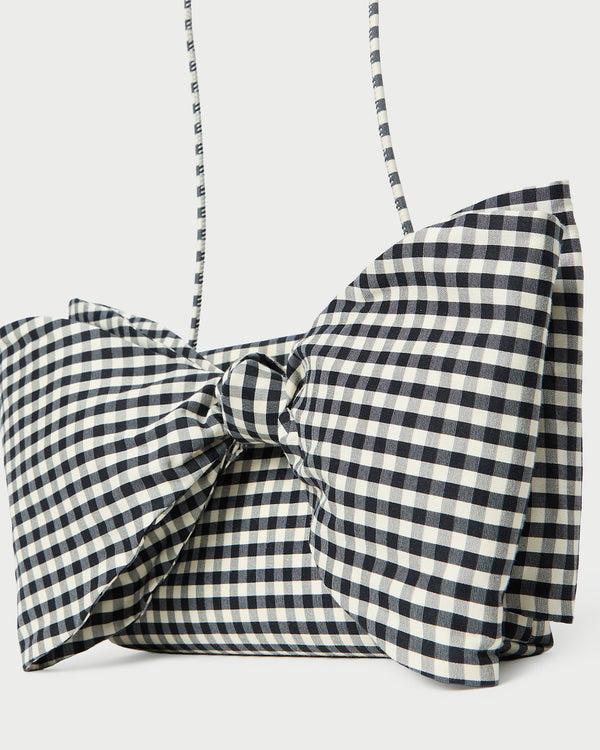 Loeffler Randall Valerie Black/White Gingham Bow Bag