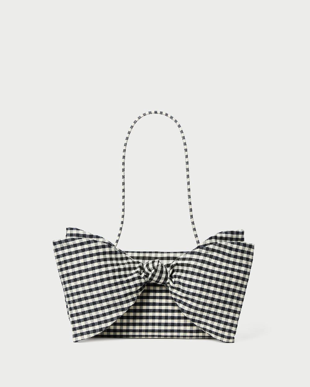 loeffler randall Valerie Black/White Gingham Bow Bag