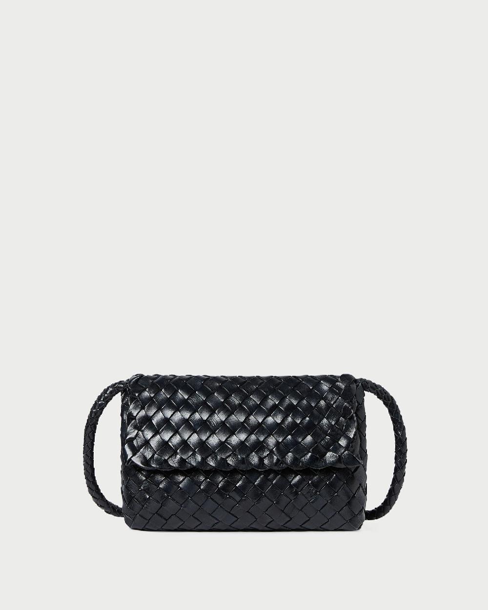 loeffler randall Vinnie Black Woven Leather Crossbody