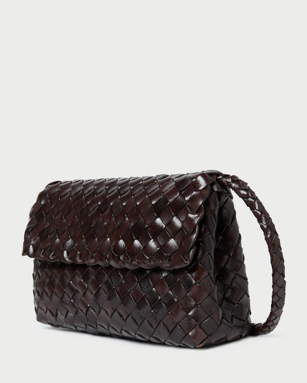 Loeffler Randall Vinnie Chocolate Woven Leather Crossbody