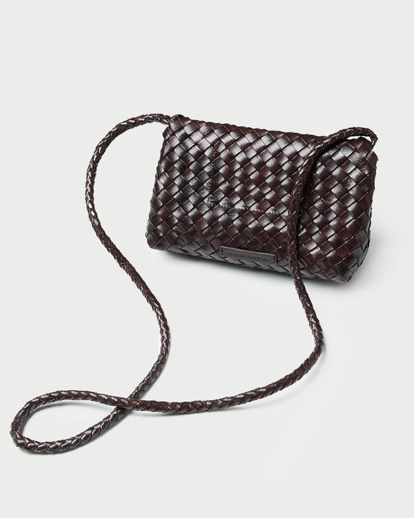 Loeffler Randall Vinnie Chocolate Woven Leather Crossbody