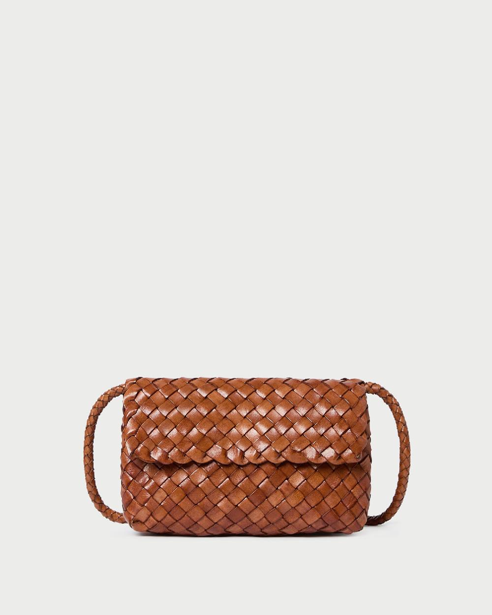 loeffler randall Vinnie Timber Woven Leather Crossbody