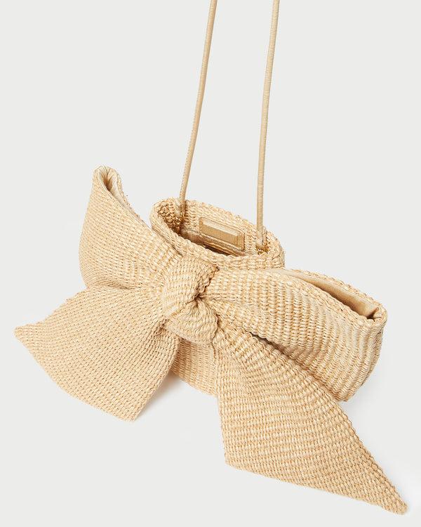 Loeffler Randall Violet Natural Straw Bow Crossbody