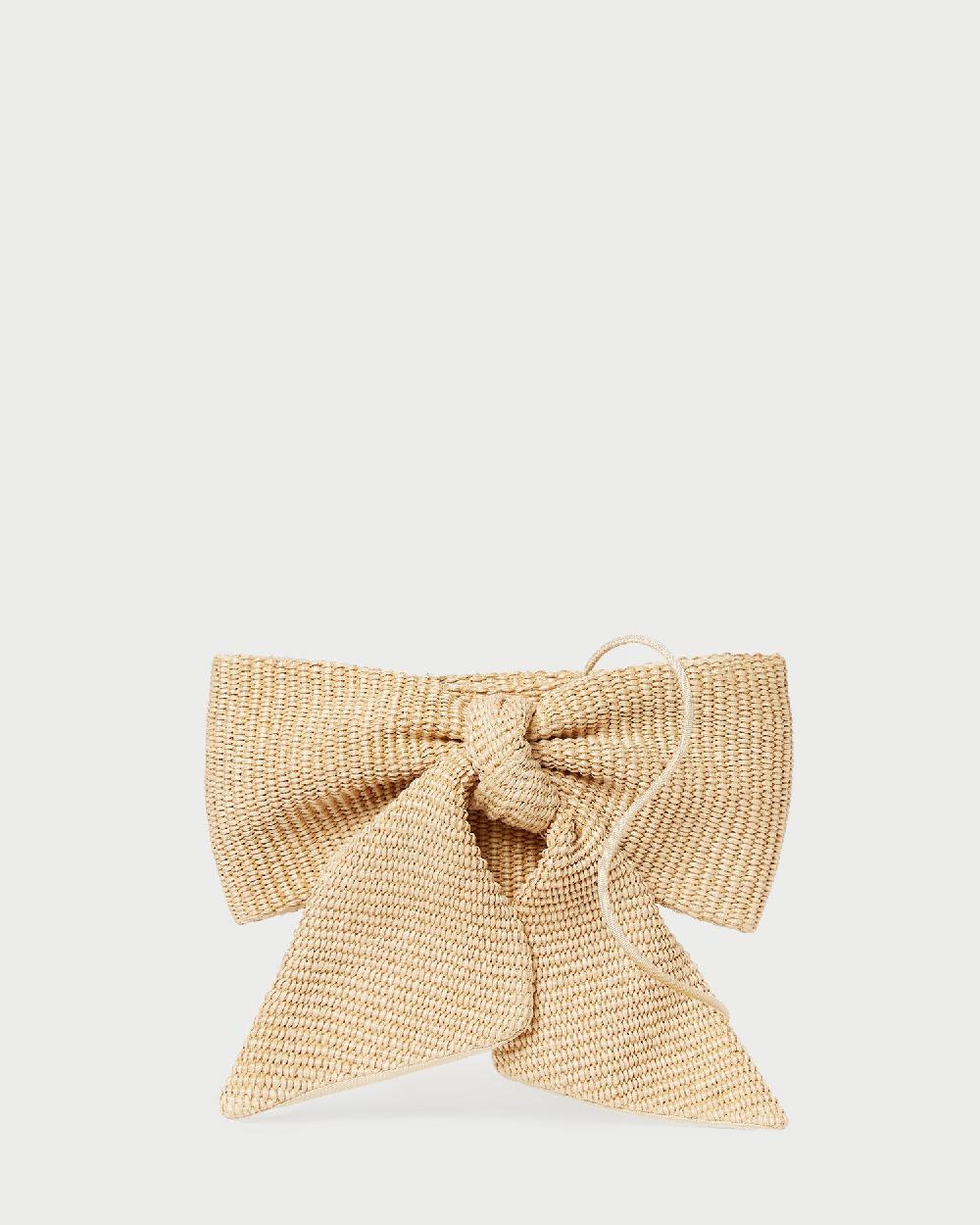 loeffler randall Violet Natural Straw Bow Crossbody