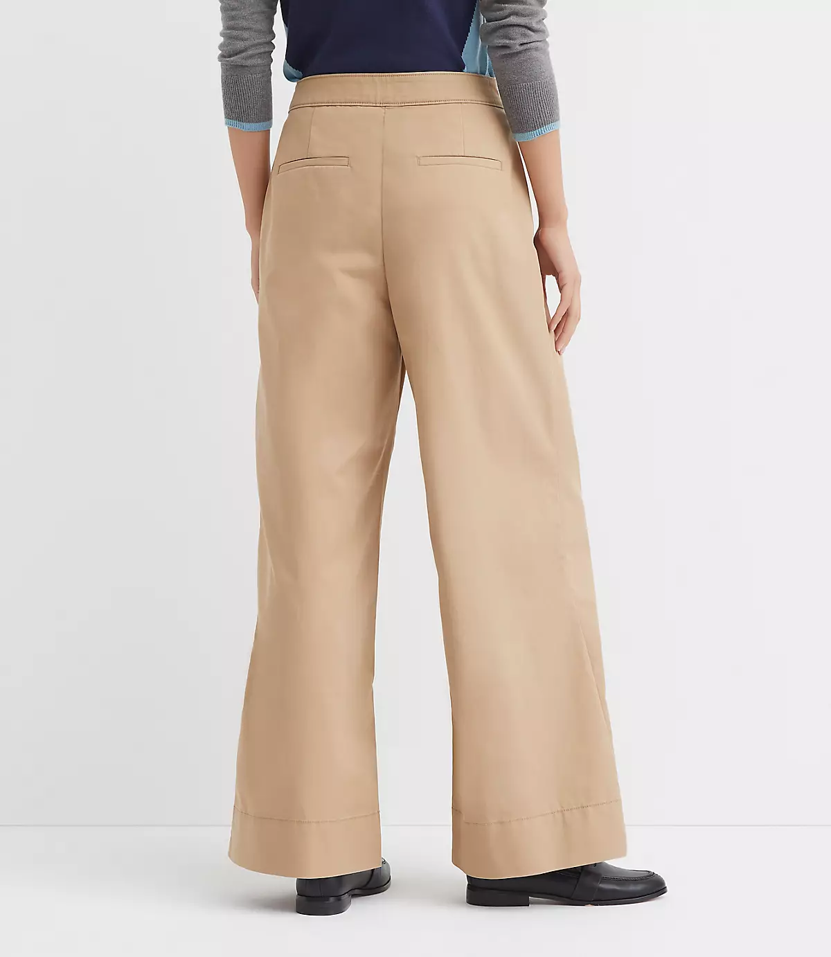 Loft Coin Pocket Pleated Wide Leg Pants In Twill