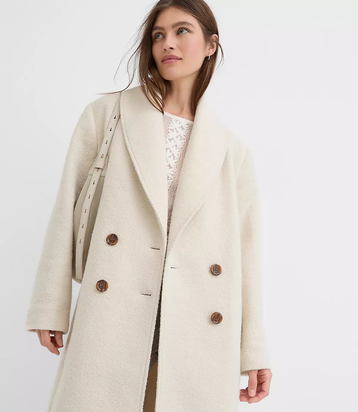 Loft Faux Fur Shawl Collar Belted Coat