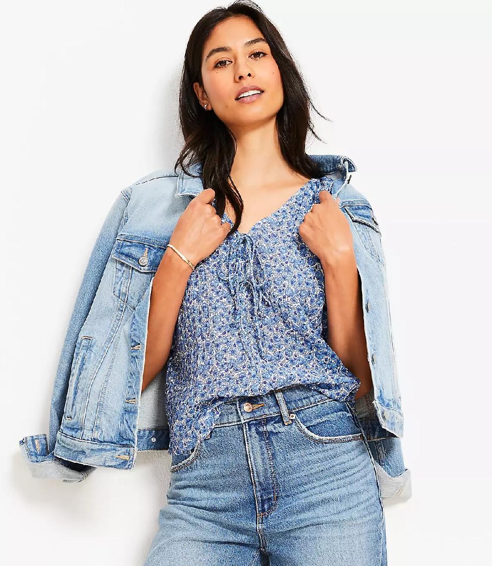 loft Floral Bow Blouse