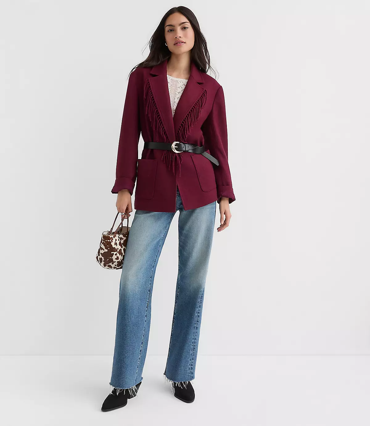 Loft Fringe Lapel Jacket