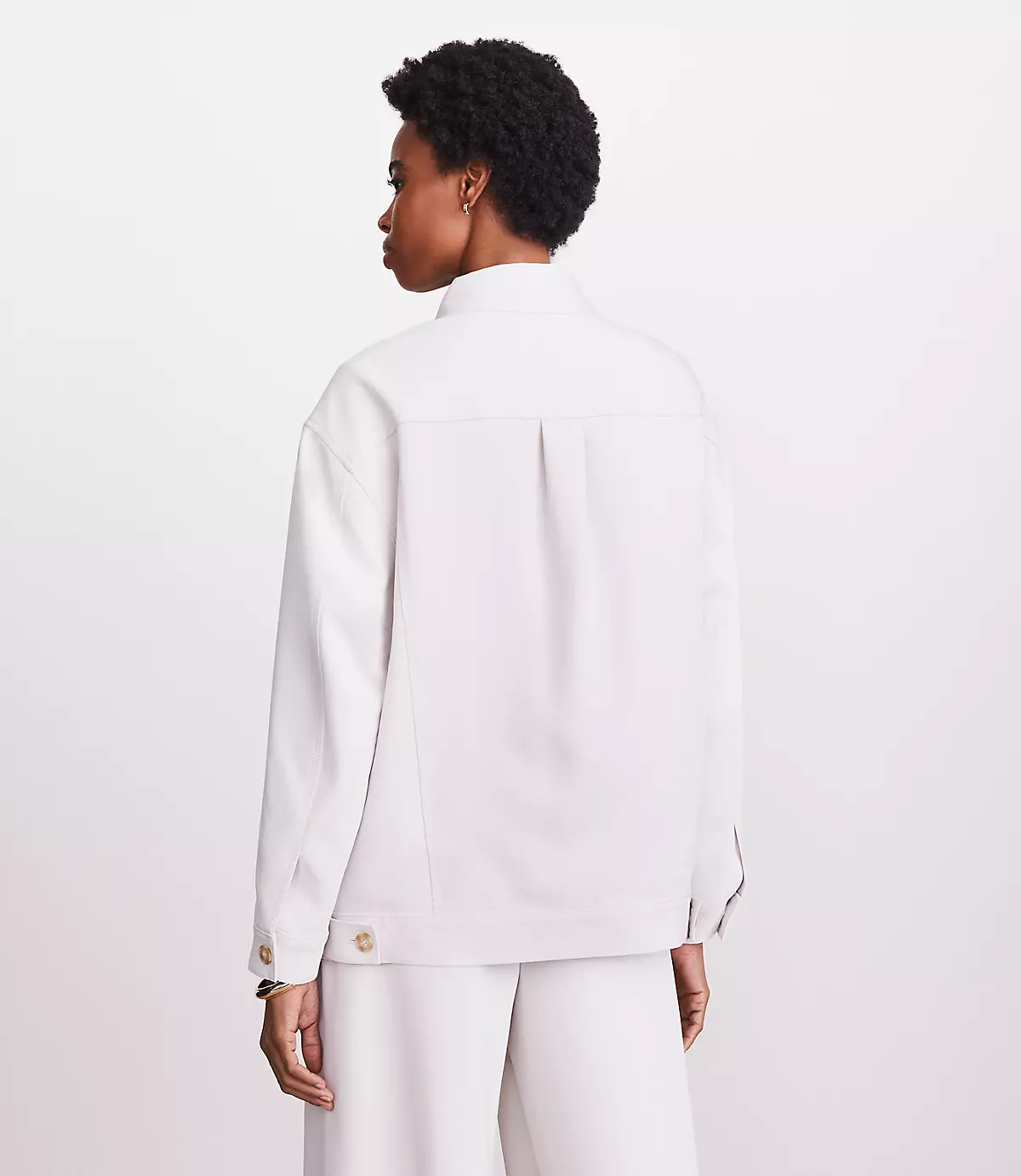 Loft LOFT Versa Crepe Drape Trucker Jacket