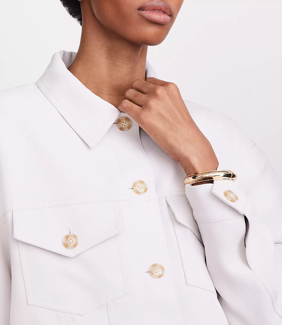 Loft LOFT Versa Crepe Drape Trucker Jacket