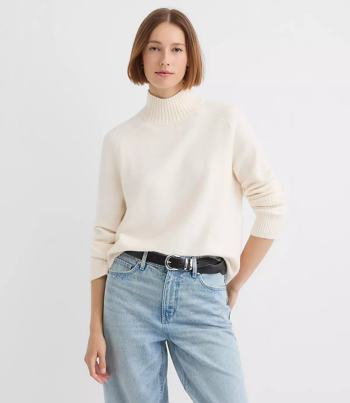 loft Modern Mock Neck Sweater