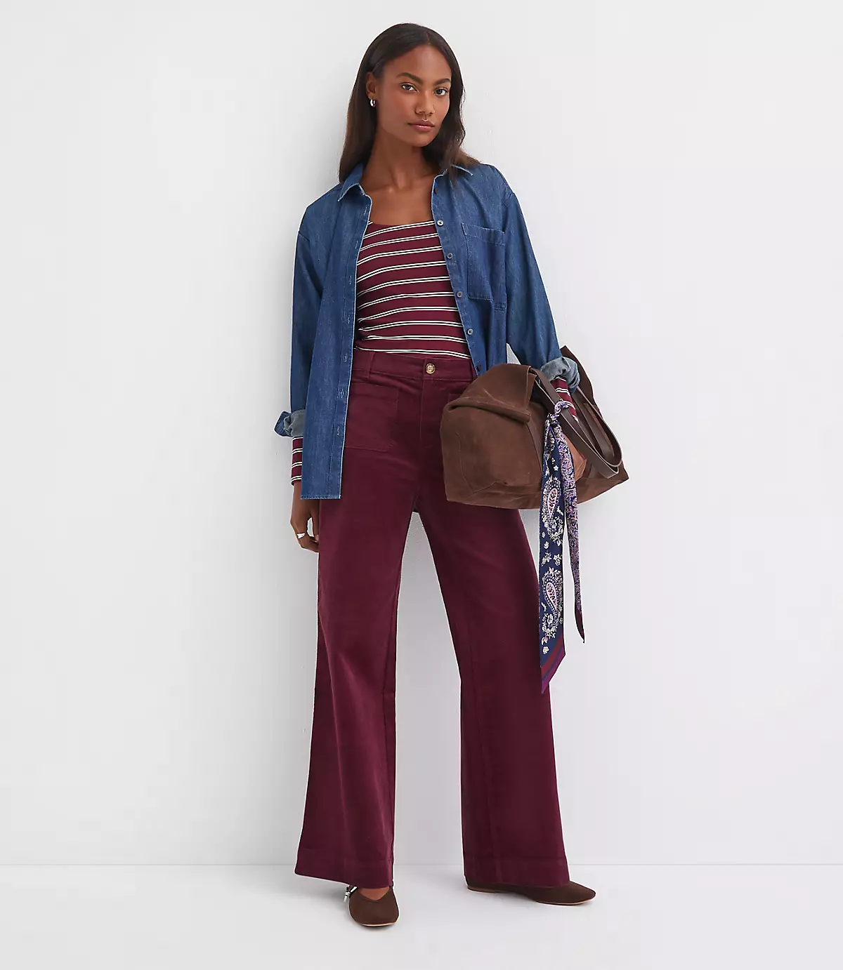loft Palmer Wide Leg Pants in Brushed Corduroy