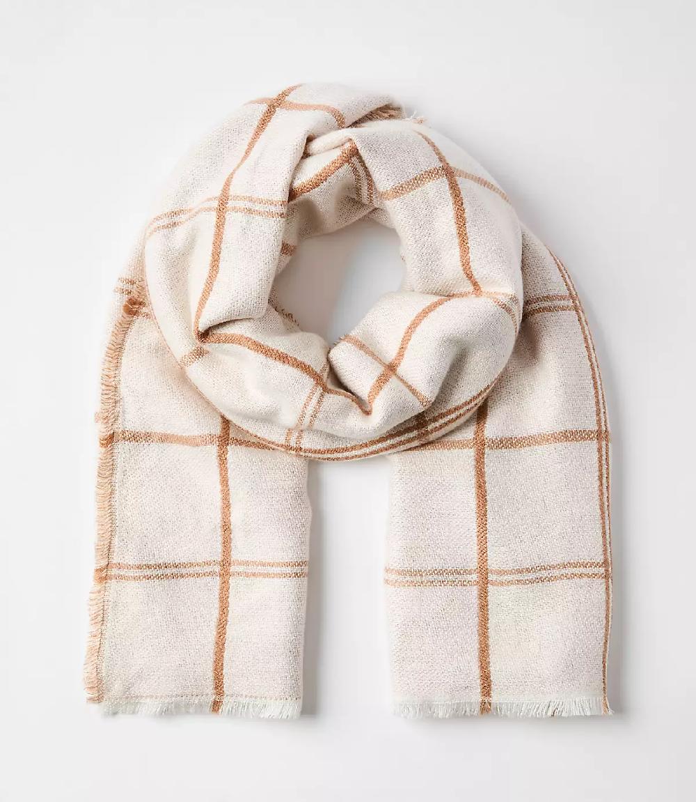 loft Reversible Plaid Blanket Scarf