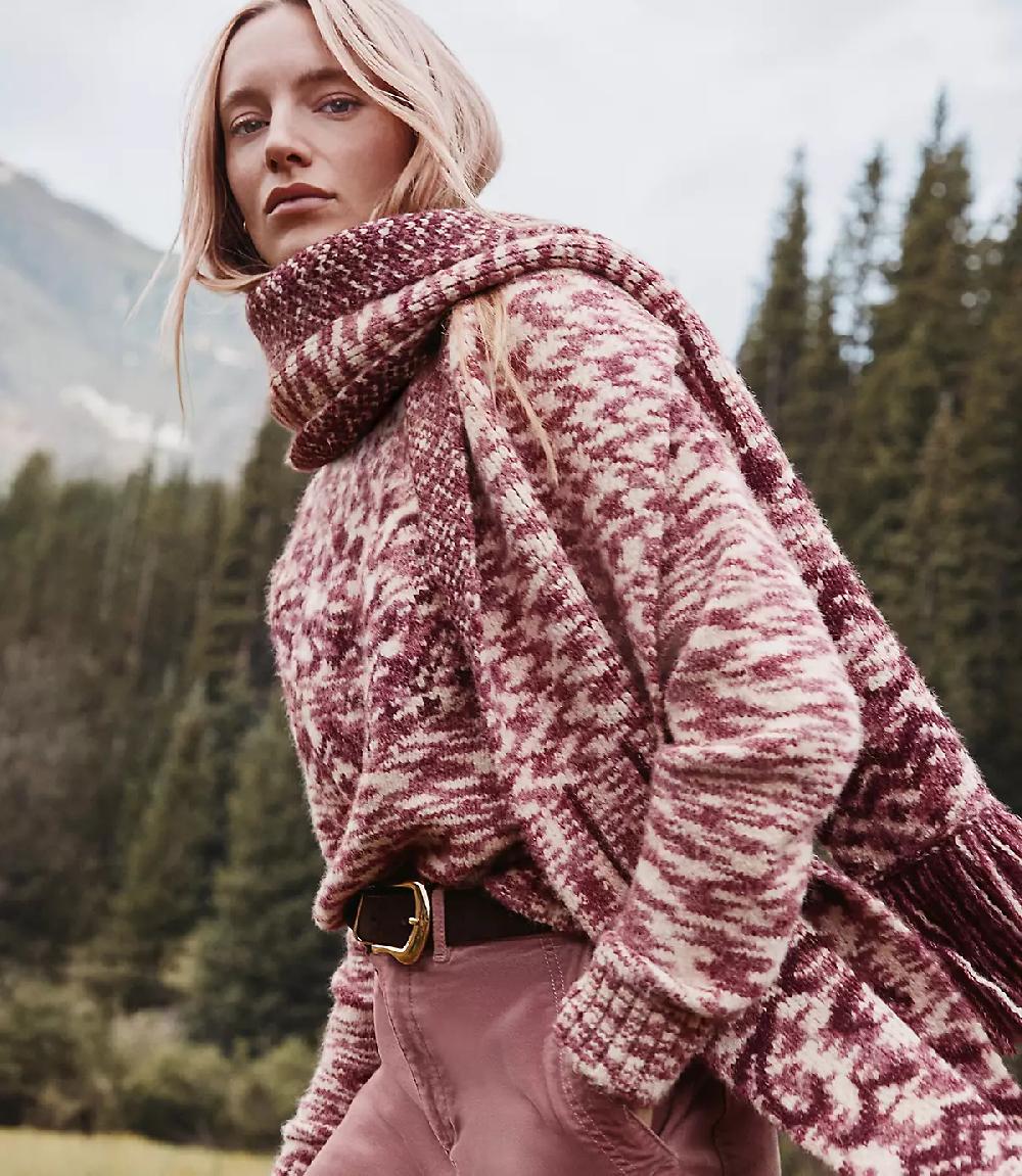 loft Spacedye Fair Isle Turtleneck Sweater