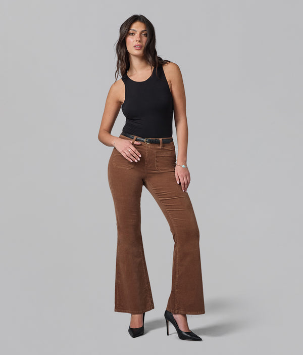 lola jeans ALICE-BB High Rise Flare Cord Blazed Brown