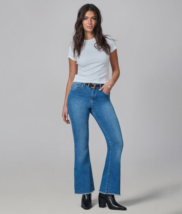 lola jeans ALICE-MDL High Rise Flare Jeans Morning Day Light