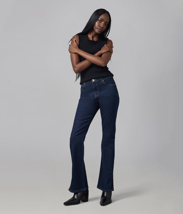 lola jeans BILLIE-DRB High Rise Bootcut Jeans Dark Rinse Blue