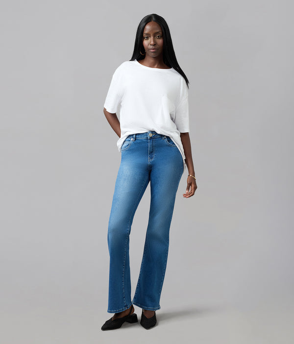 lola jeans BILLIE-MDL High Rise Bootcut Jeans Morning Day Light