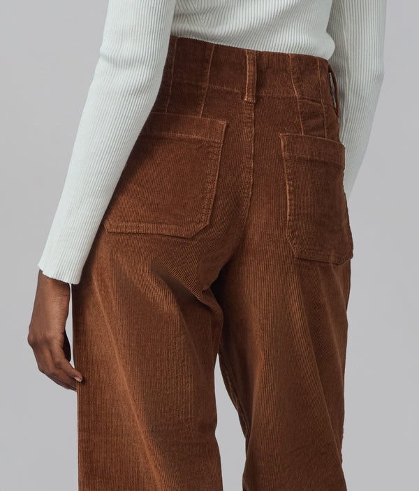 Lola Jeans COLETTE-BB High Rise Wide Leg Cord Blazed Brown