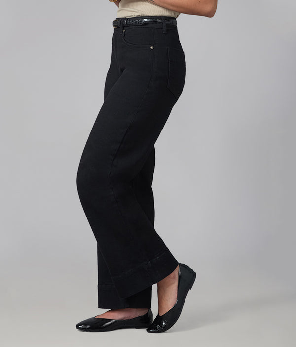 Lola Jeans COLETTE-BLK High Rise Wide Leg Jeans 31" Inseam Black