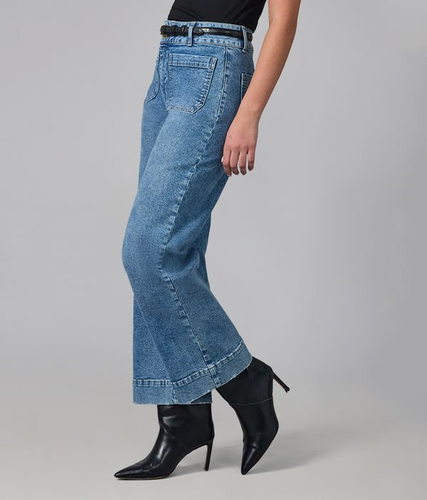 Lola Jeans COLETTE-MDL High Rise Wide Leg Jeans Morning Day Light