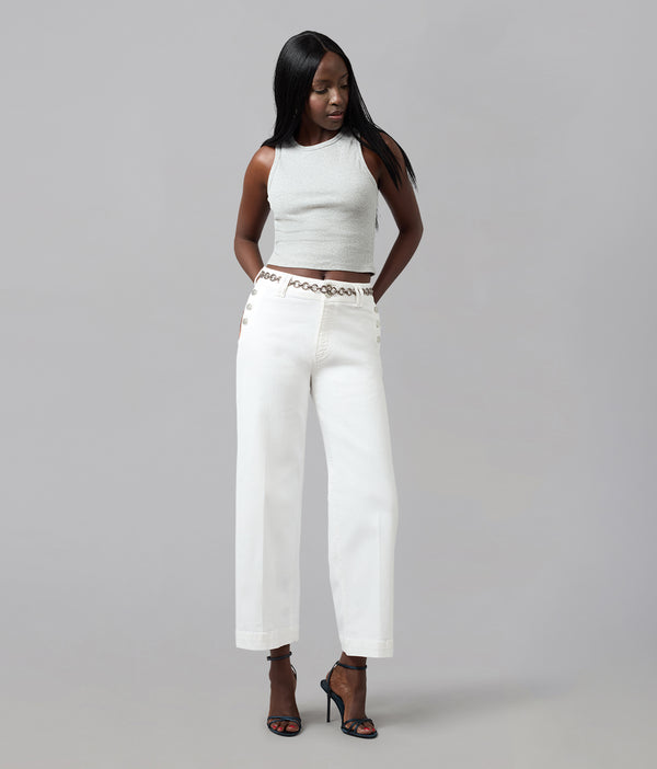 lola jeans COLETTE-OWHT High Rise Wide Leg Jeans Optic White