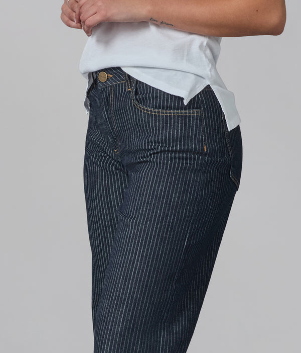 lola Jeans COLETTE-PSB High Rise Wide Leg Jeans Pin Stripe Blue