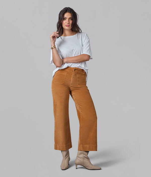lola jeans COLETTE-SC High Rise Wide Leg Cord Suncloud