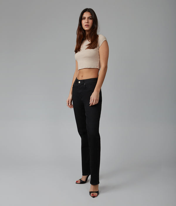 Lola Jeans DENVER-BLK High Rise Straight Jeans Black