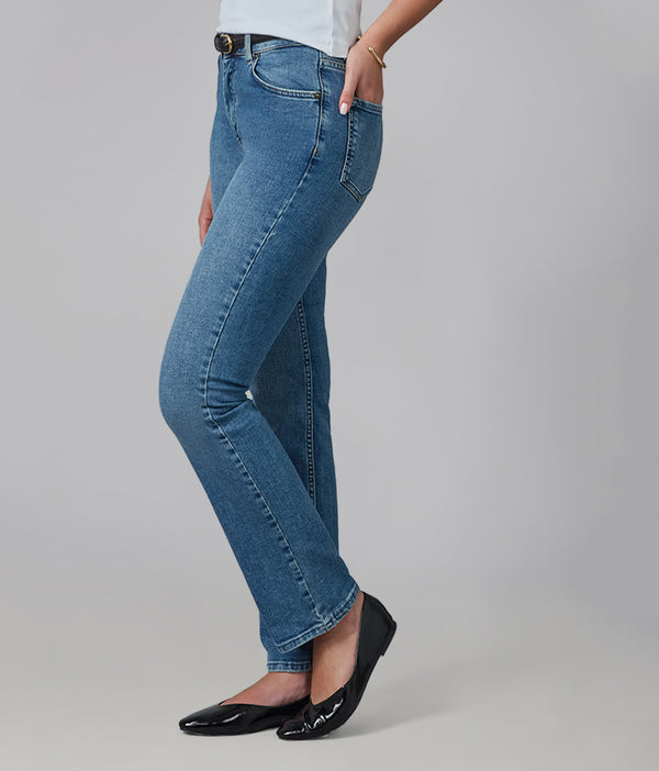 Lola Jeans DENVER-DIS2 High Rise Straight Jeans Dim Sky 2