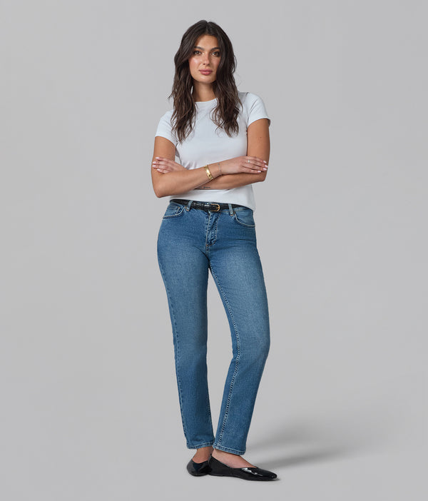 lola jeans DENVER-DIS2 High Rise Straight Jeans Dim Sky 2