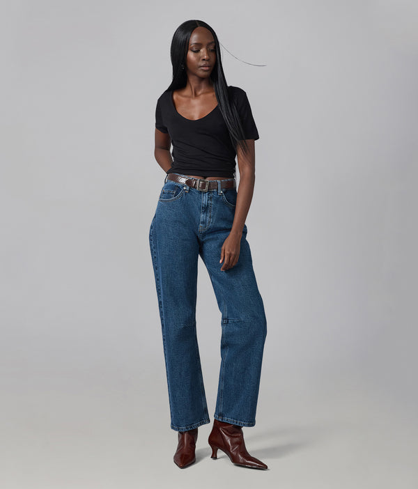 lola jeans DYLAN-CSB High Rise Barrel Jeans Classic Stone Blue