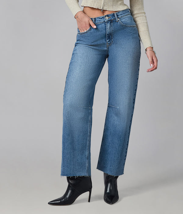 Lola Jeans DYLAN-DB High Rise Barrel Jeans Divine Blue