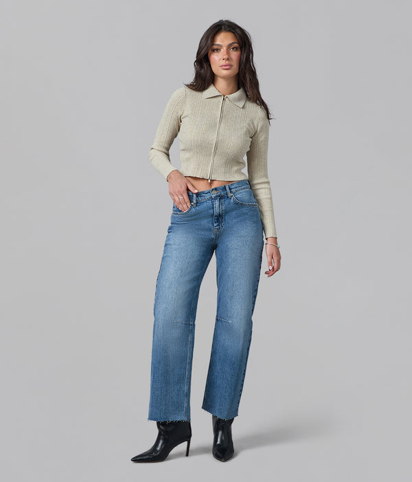 lola jeans DYLAN-DB High Rise Barrel Jeans Divine Blue