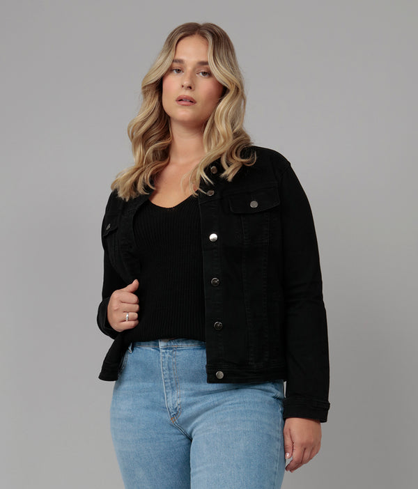 Lola Jeans Gabriella-BLK Classic Denim Jacket Black