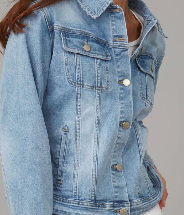 Lola Jeans GABRIELLA-SBS Classic Denim Jacket Stone Blue Skyline