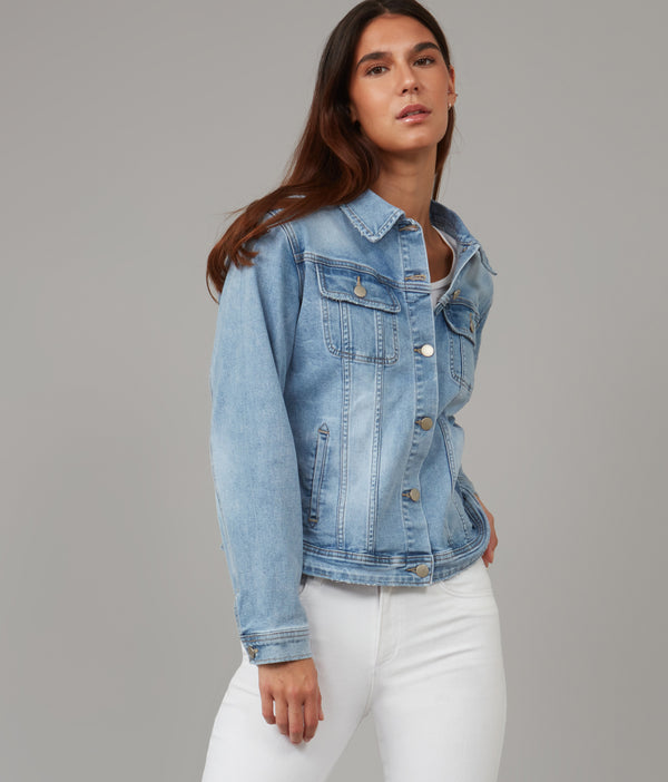 Lola Jeans GABRIELLA-SBS Classic Denim Jacket Stone Blue Skyline