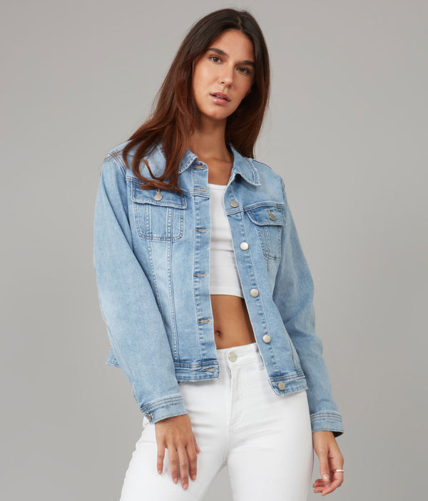 lola jeans GABRIELLA-SBS Classic Denim Jacket Stone Blue Skyline