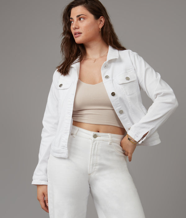 lola jeans GABRIELLA-WHT Classic Denim Jacket White