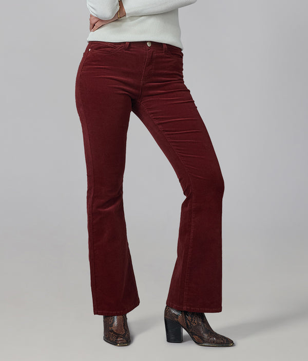 Lola Jeans ALICE-SR High Rise Flare Cord Syrah Red