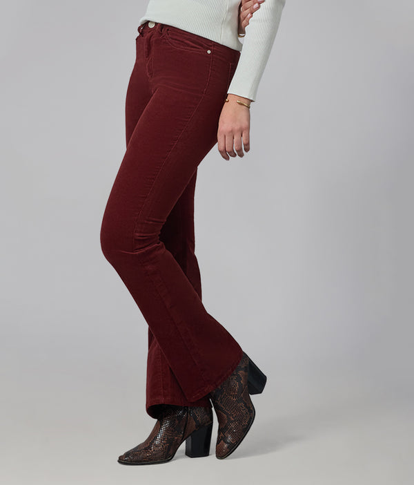 Lola Jeans ALICE-SR High Rise Flare Cord Syrah Red