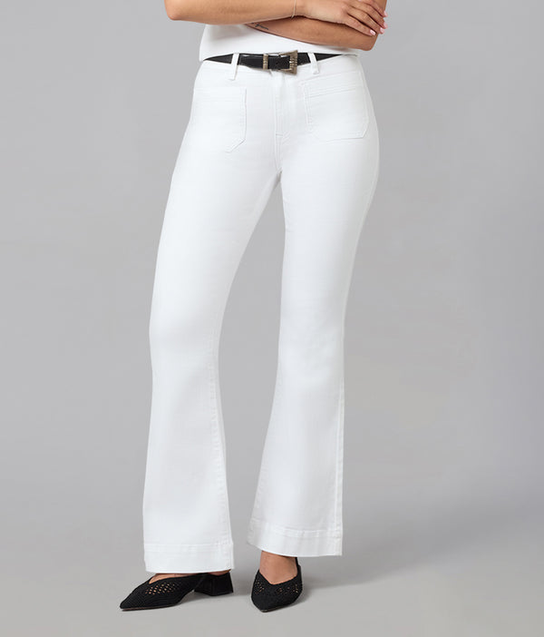 Lola Jeans ALICE-WHT High Rise Flare Jeans White
