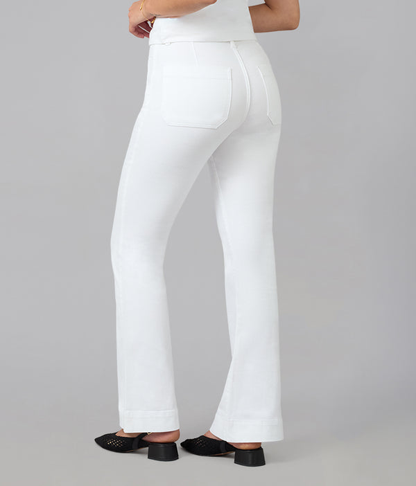 Lola Jeans ALICE-WHT High Rise Flare Jeans White