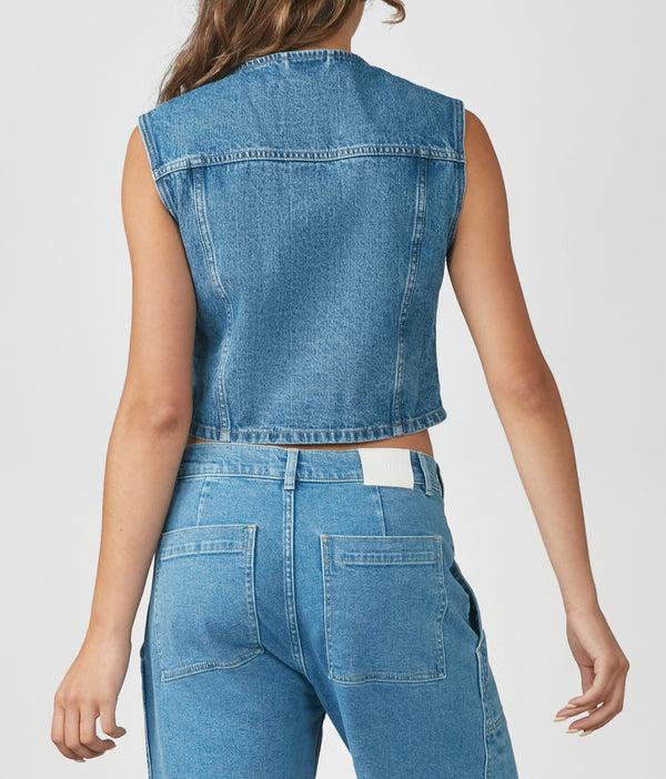 Lola Jeans CARTER-VN Crop Vest Vintage Nostalgia