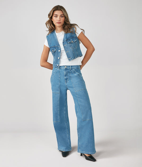 Lola Jeans CARTER-VN Crop Vest Vintage Nostalgia