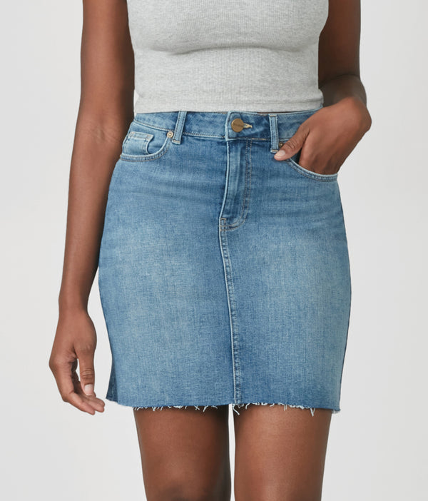 Lola Jeans MADDY-MDL High Rise Mini Skirt Morning Day Light